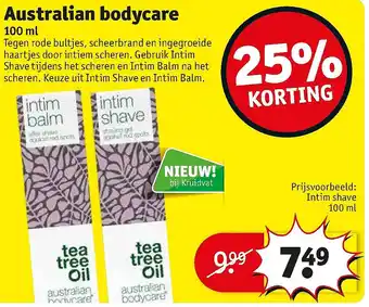 Kruidvat Australian bodycare 100 ml aanbieding