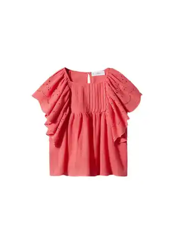 Wehkamp Mango kids  top met broderie lichtrood aanbieding