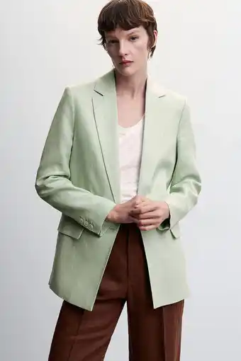 Wehkamp Mango linnen blazer mintgroen aanbieding