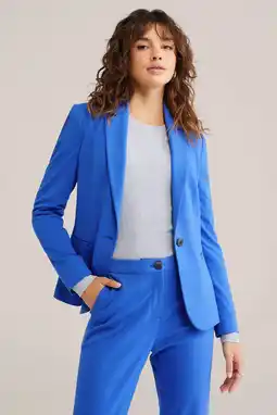Wehkamp We fashion jersey getailleerde liz blazer met stretch blauw aanbieding