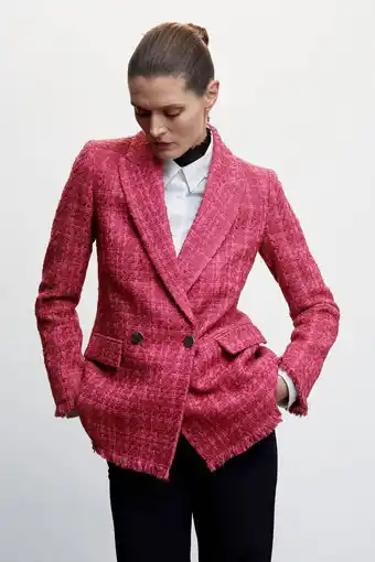 Wehkamp Mango blazer met textuur roze aanbieding