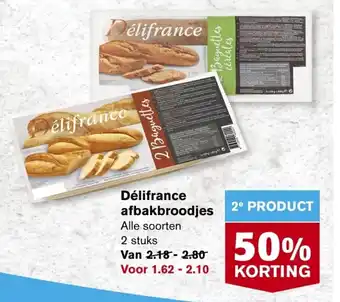 Hoogvliet Délifrance afbakbroodjes Alle soorten 2 stuks aanbieding