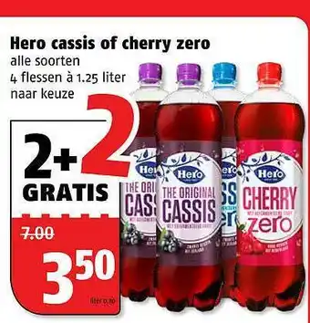 Poiesz Hero Cassis Of Cherry Zero 2+2 Gratis aanbieding