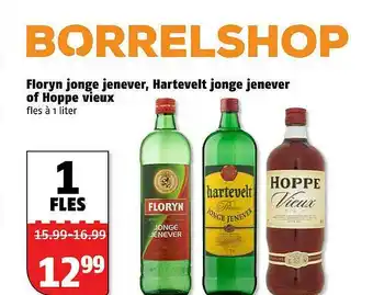 Poiesz Floryn Jonge Jenever, Hartevelt Jonge Jenever Of Hoppe Vieux aanbieding