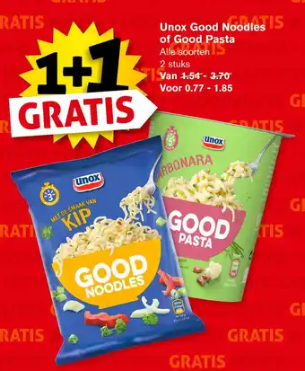 Hoogvliet Unox good noodles of good pasta aanbieding