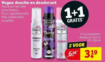 Kruidvat Vogue douche en deodorant 2x100 ml aanbieding