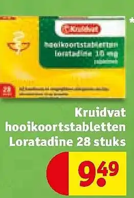Kruidvat Kruidvat hooikoortstabletten Loratadine 28 stuks aanbieding