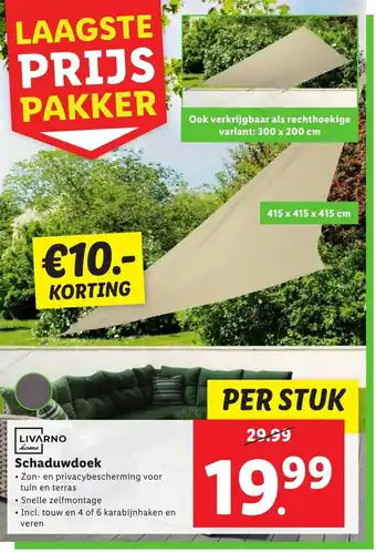 Lidl Schaduwdoek aanbieding