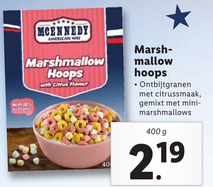 Marshmallow Hoops aanbieding bij Lidl