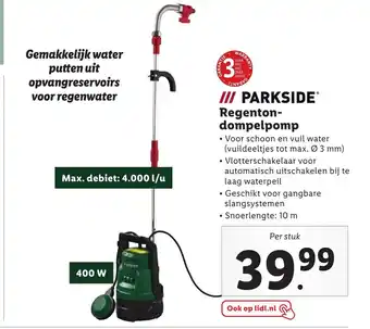 Lidl PARKSIDE Regenton- dompelpomp aanbieding