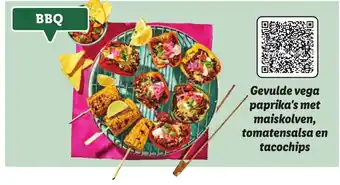 Lidl Gevulde vega paprika's met maiskolven, tomatensalsa en tacochips aanbieding