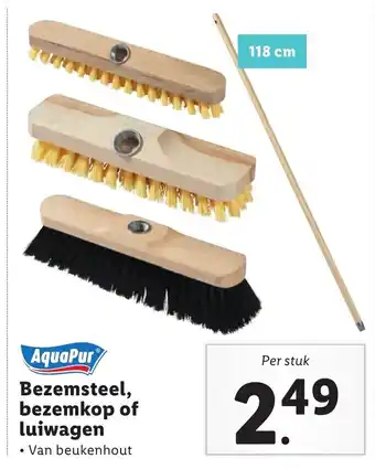 Lidl AquaPur Bezemsteel, bezemkop of luiwagen aanbieding