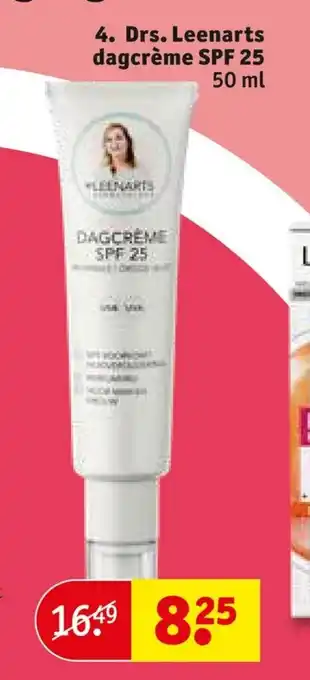 Kruidvat Drs. Leenarts dagcrème SPF 25 50 ml aanbieding