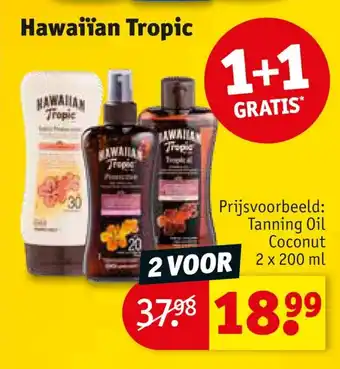 Kruidvat Tanning Oil Coconut 2 x 200 ml aanbieding