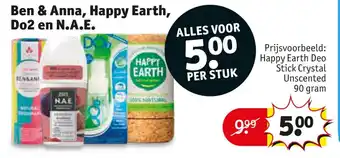 Kruidvat Happy Earth Deo Stick Crystal Unscented 90 gram aanbieding