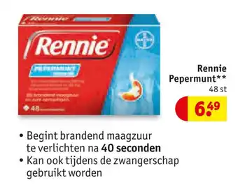 Kruidvat Rennie Pepermunt aanbieding