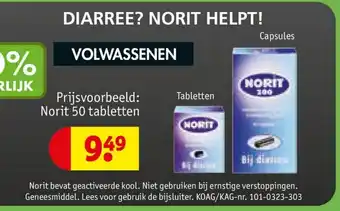 Kruidvat Norit 50 tabletten aanbieding