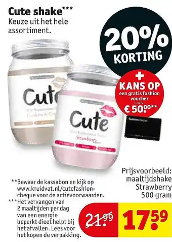 Kruidvat Cute shake 500 gram aanbieding