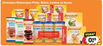 Kruidvat Zonnatura Notenrepen Pinda, Noten, Cashew en Sesam aanbieding