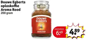 Kruidvat Douwe Egberts oploskoffie Aroma Rood 200 gram aanbieding