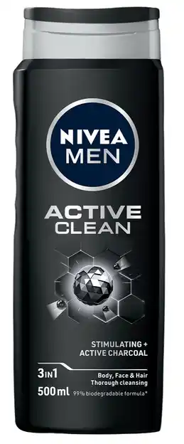 De Online Drogist Nivea men active clean shower gel 500ml aanbieding