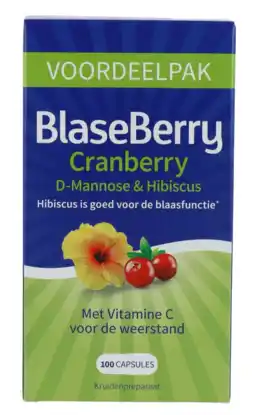 De Online Drogist Blaseberry cranberry & d-mannose capsules 100cp aanbieding