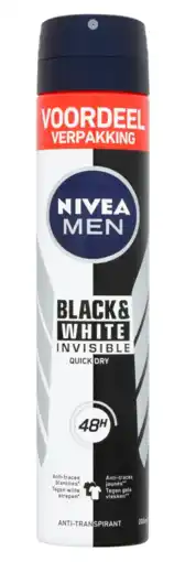 De Online Drogist Nivea men invisible black & white anti-transpirant spray xl 200ml aanbieding