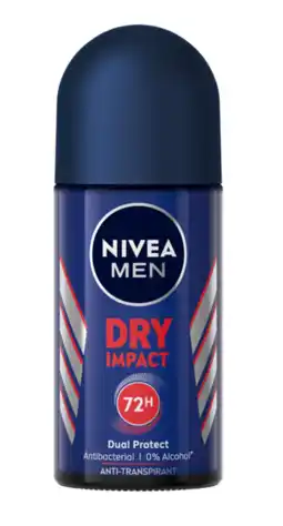 De Online Drogist Nivea men dry impact roll-on 50ml aanbieding