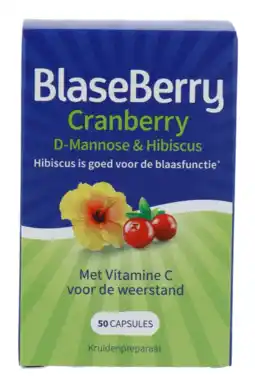 De Online Drogist Blaseberry cranberry & d-mannose capsules 50cp aanbieding