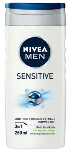 De Online Drogist Nivea men sensitive douchegel 250ml aanbieding