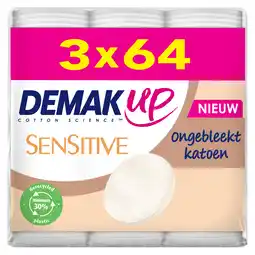 De Online Drogist Demak up wattenschijfjes sensitive trio pack 3x64st 192st aanbieding