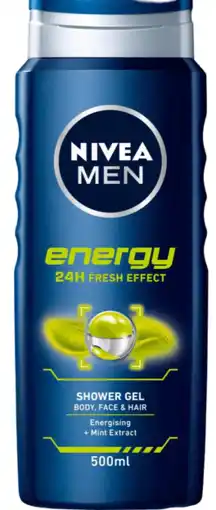 De Online Drogist Nivea men energy shower gel 500ml aanbieding