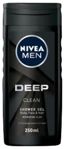 De Online Drogist Nivea men deep clean shower gel 250ml aanbieding