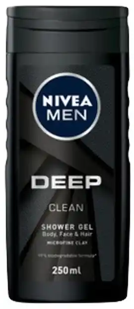 De Online Drogist Nivea men deep clean shower gel 250ml aanbieding