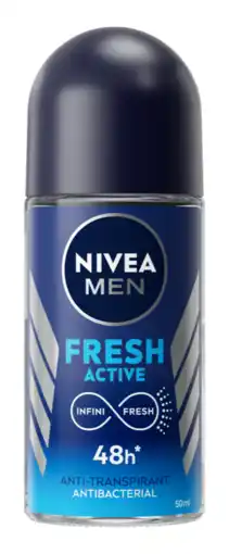 De Online Drogist Nivea men fresh active roll-on 50ml aanbieding