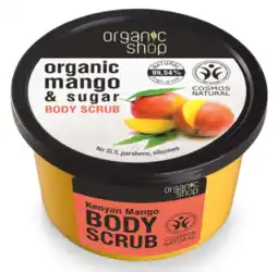 De Online Drogist Organic shop kenyan mango body scrub 250ml aanbieding