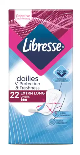 De Online Drogist Libresse extra long inlegkruisjes 22st aanbieding