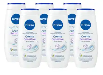 De Online Drogist Nivea creme sensitive douchecrème voordeelverpakking 6x250ml aanbieding