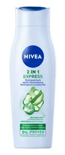 De Online Drogist Nivea 2in1 care express shampoo & conditioner 250ml aanbieding