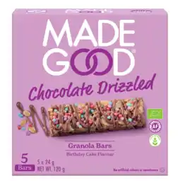 De Online Drogist Made good chocolate drizzled granola bars - birthday cake flavor 120gr aanbieding