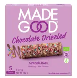 De Online Drogist Made good chocolate drizzled granola bars - birthday cake flavor 120gr aanbieding