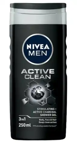 De Online Drogist Nivea men active clean shower gel 250ml aanbieding