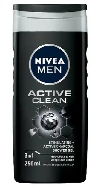 De Online Drogist Nivea men active clean shower gel 250ml aanbieding