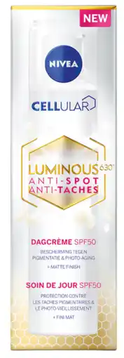 De Online Drogist Nivea cellular luminous anti-pigment fluid cream spf50 1st aanbieding