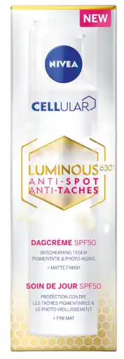 De Online Drogist Nivea cellular luminous anti-pigment fluid cream spf50 1st aanbieding