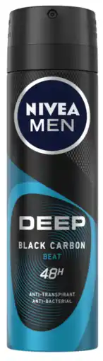 De Online Drogist Nivea men deep black carbon beat anti-transpirant spray 150ml aanbieding