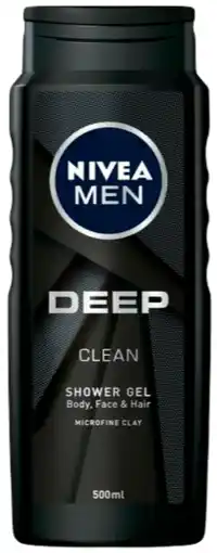 De Online Drogist Nivea men deep clean shower gel 500ml aanbieding