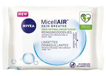 De Online Drogist Nivea micellair skin breathe reinigingsdoekjes 25st aanbieding