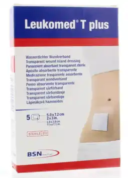 De Online Drogist Leukomed t plus transparant wondverband 5st aanbieding