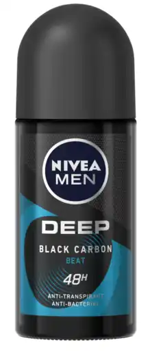 De Online Drogist Nivea men deep black carbon beat anti-transpirant roller 50ml aanbieding